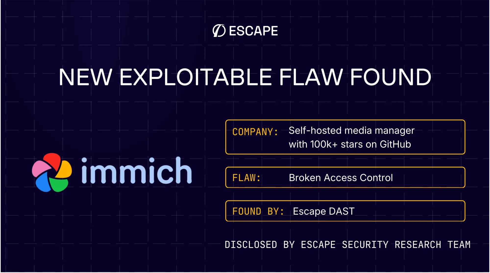Escape DAST found BOLA in Immich