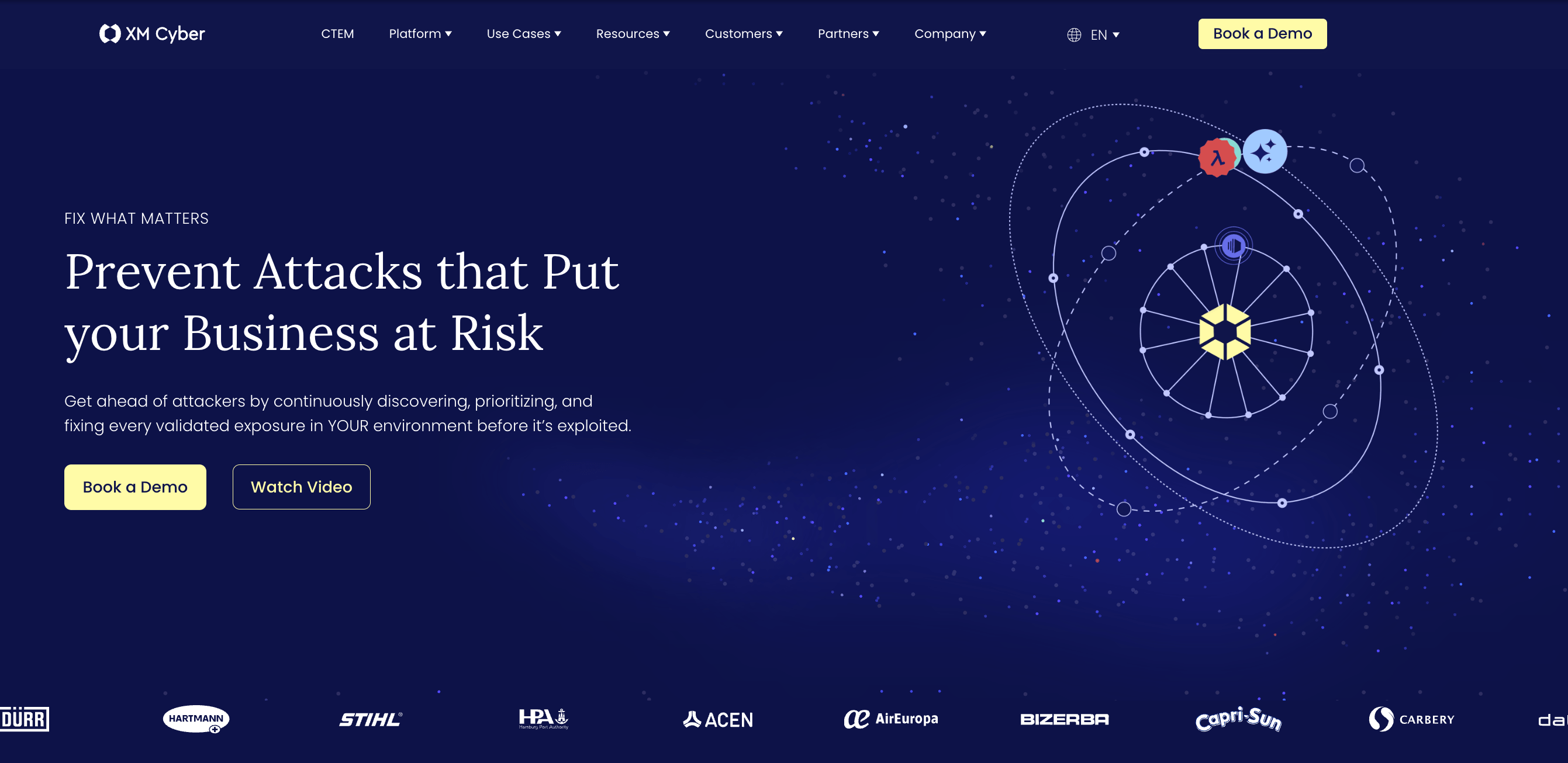 XM cyber homepage