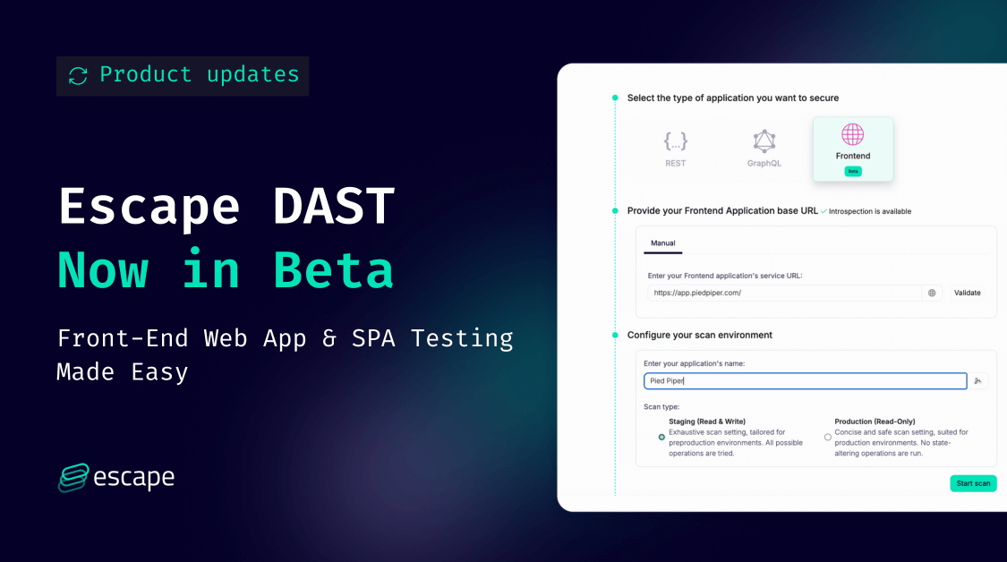 Escape DAST Now in Beta: Front-End Web App & SPA Testing Made Easy