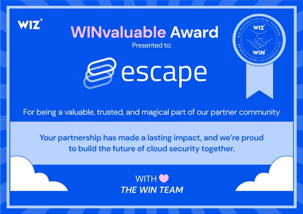 Escape Honored with Inaugural Wiz Integrations (WIN) Partner Award