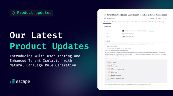 Introducing Multi-User Testing with Natural Language Queries in Escape DAST