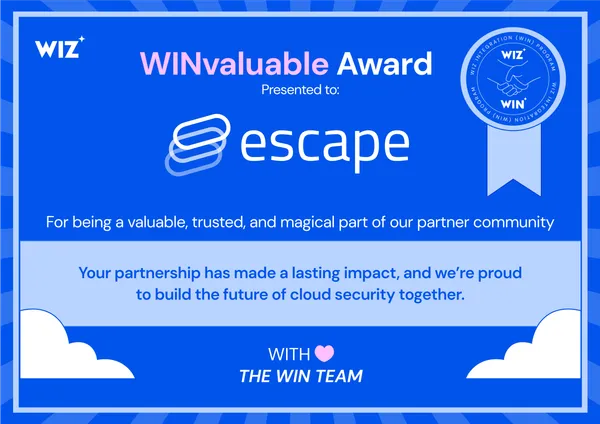 Escape Honored with Inaugural Wiz Integrations (WIN) Partner Award